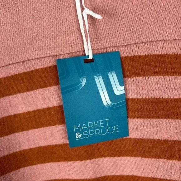 NWT Stitch Fix Market & Spruce Striped Button Detail Plush Sweater Size XS NEW - Picture 4 of 8